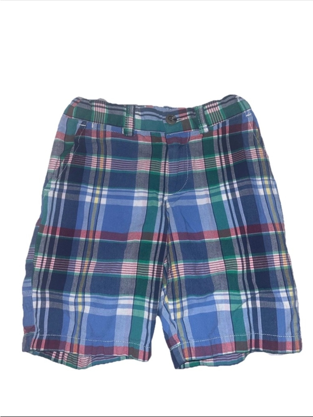 Polo Ralph Lauren Shorts Boys Size 5 Plaid Cotton Chino Flat Front Casual